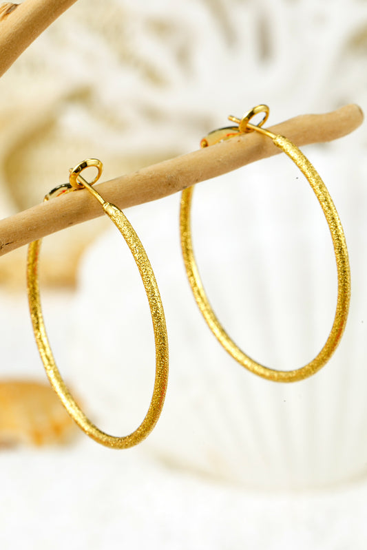 Gold Plated Retro Hoop Earrings