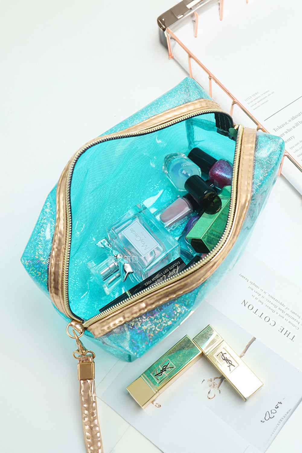 Bristol Black Basic Solid Color PU Square Makeup Bag