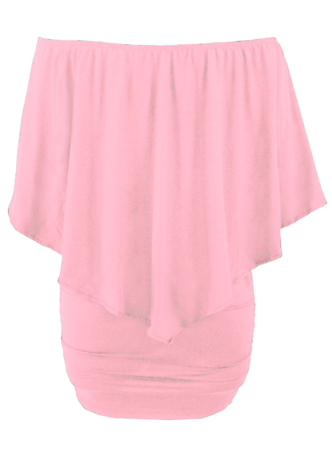 Plus size Dressing Layered Pink Mini Poncho Dress