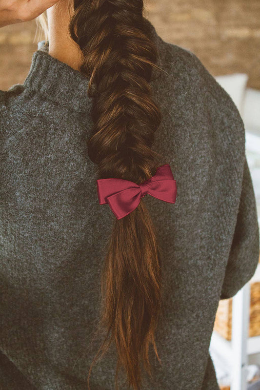 Burgundy Double Bow Scrunchy Hair Tie