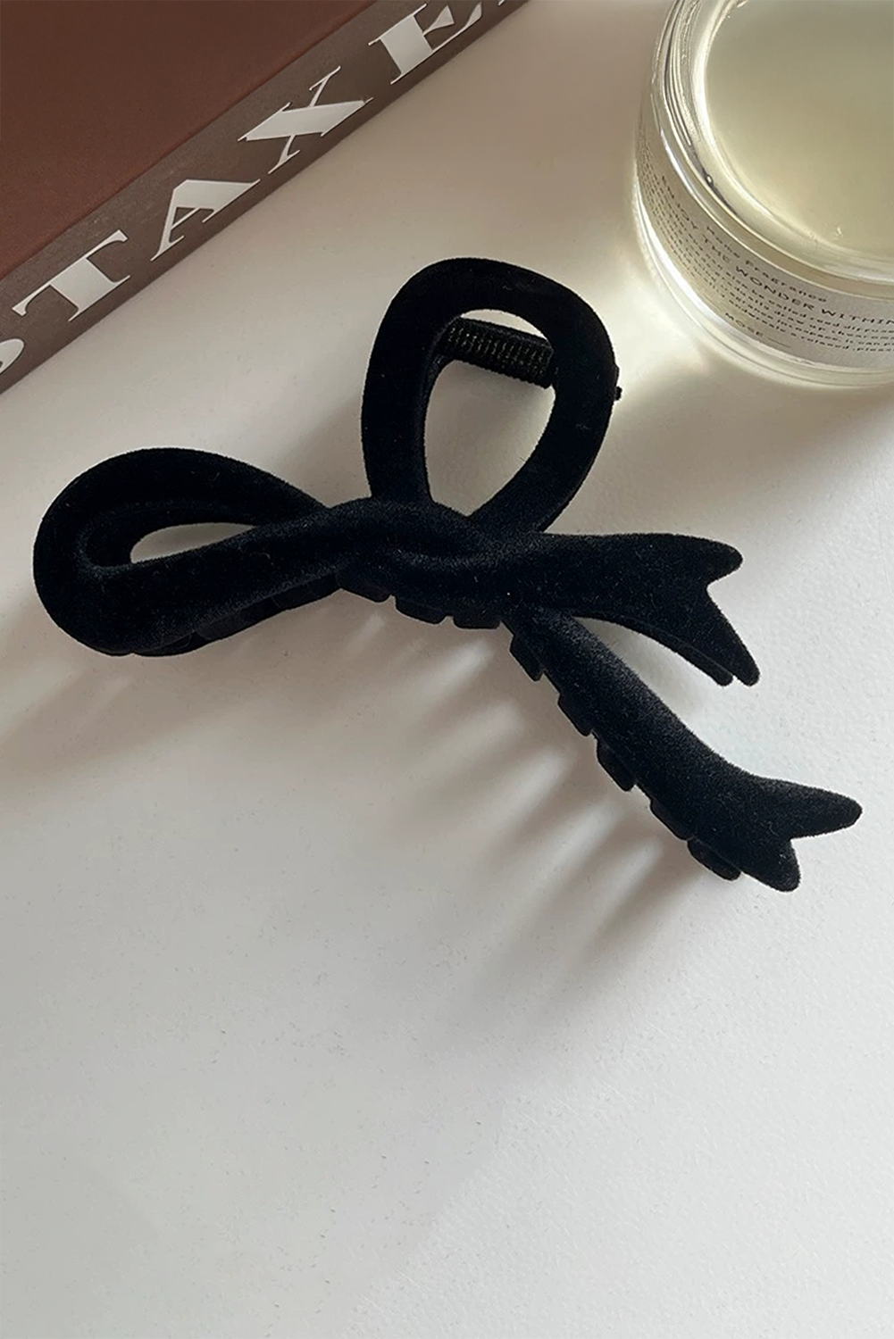 Black Bow Knot Velvet Large Hair Clip