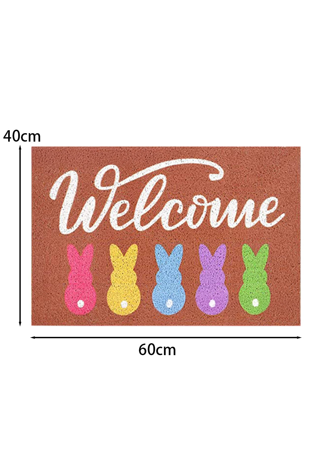 Chestnut Colorful Bunny Printed Entrance Mat