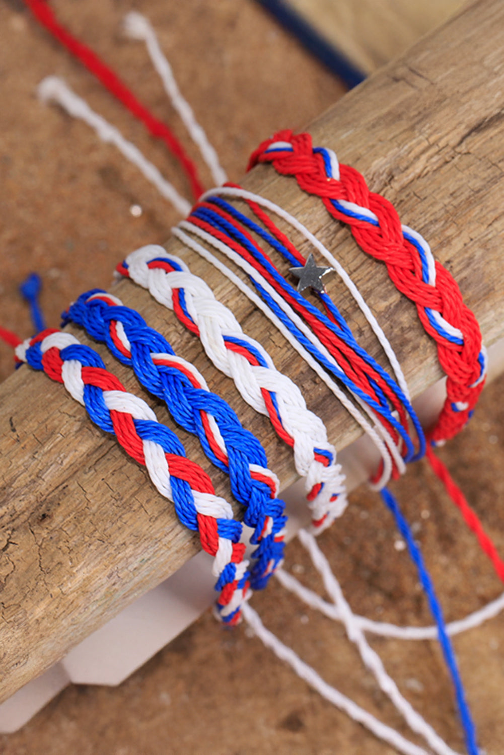 Blue Independent Day Braided Multi Layer Bracelet