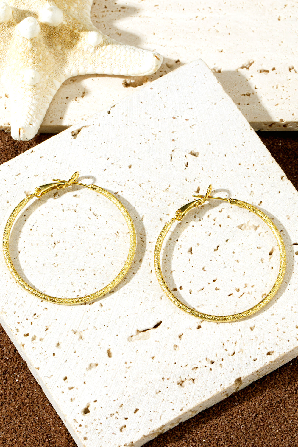 Gold Plated Retro Hoop Earrings