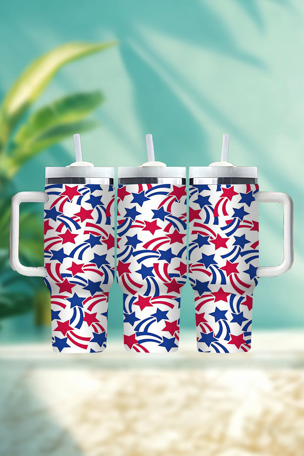 White American Stars Print Large Tumbler 40oz