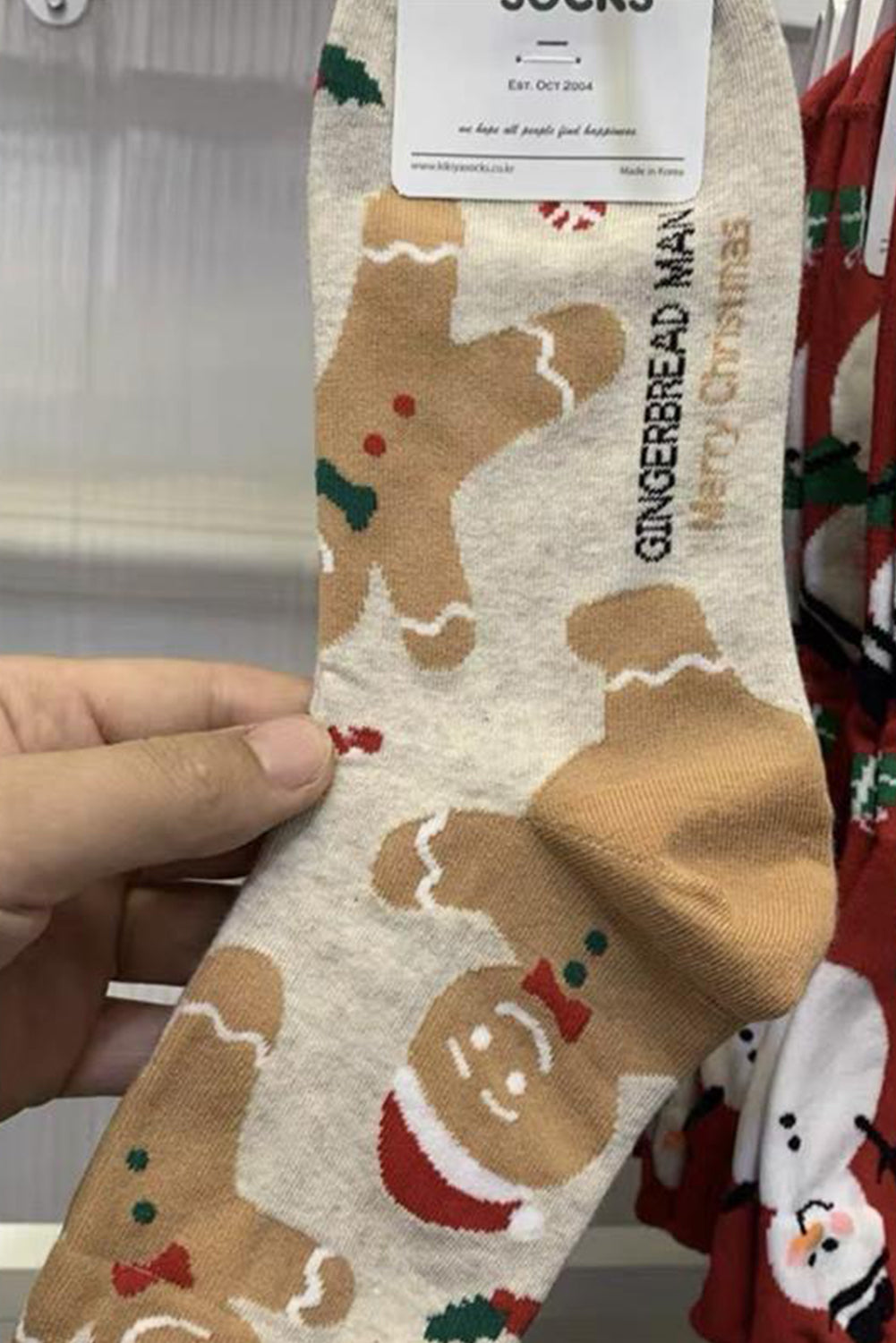 Parchment Christmas Gingerbread Man Socks