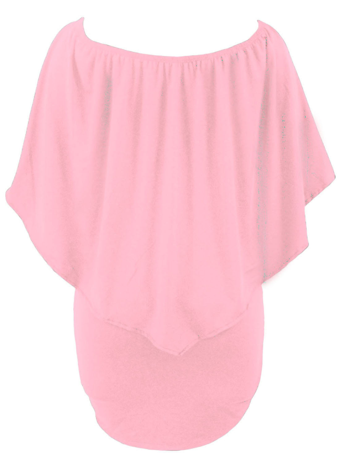 Plus size Dressing Layered Pink Mini Poncho Dress