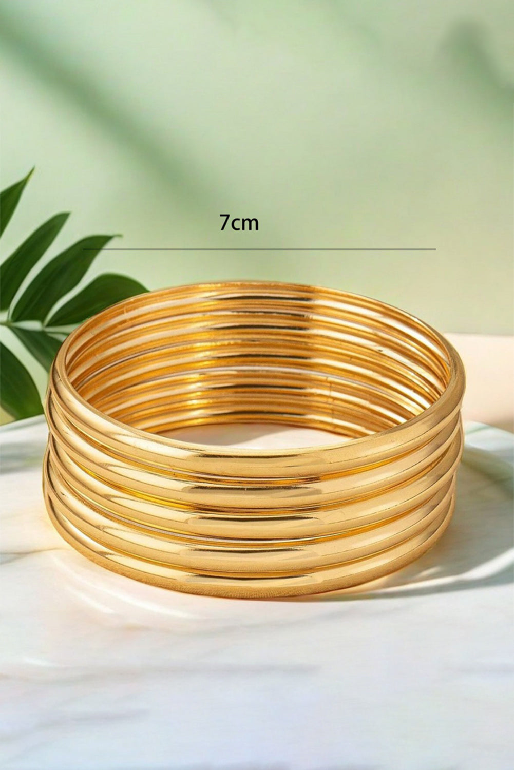Gold Multi Layer Plated Alloy Bangle Bracelet