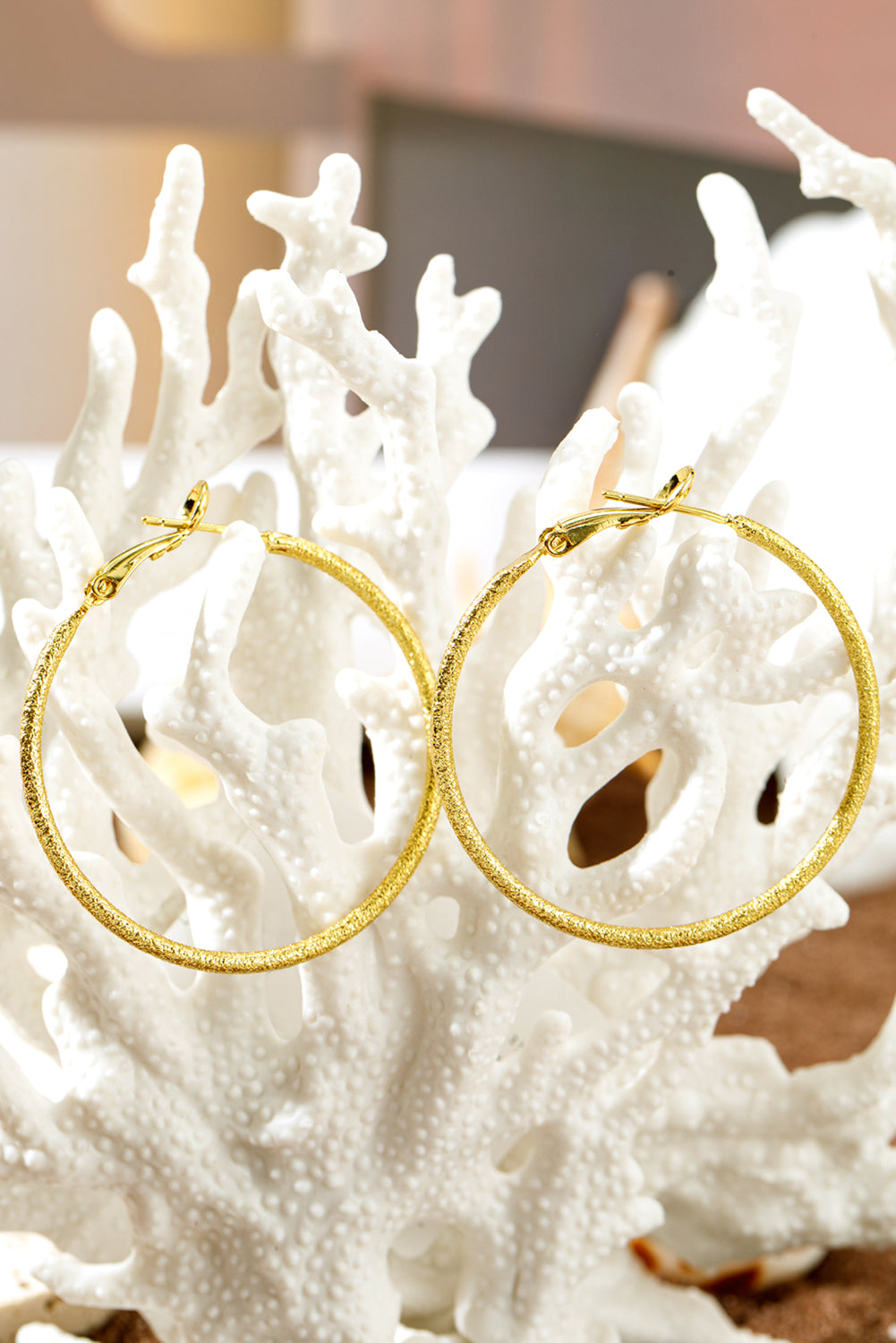 Gold Plated Retro Hoop Earrings