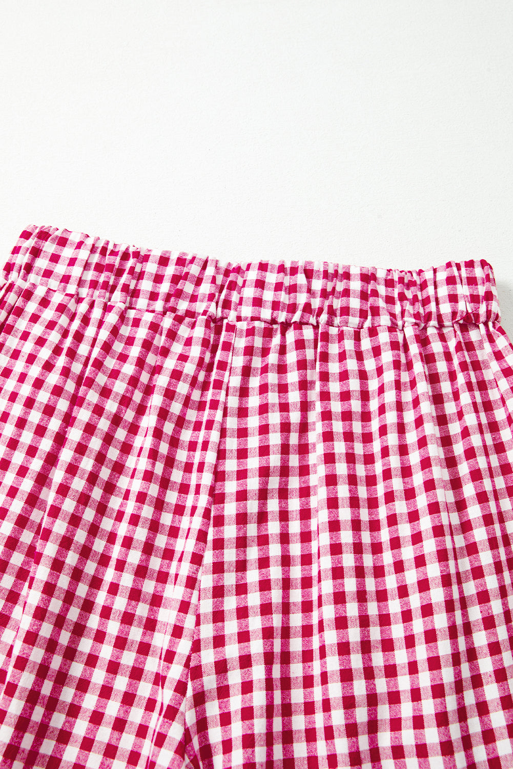 Fiery Red Plaid Casual Loose Trousers
