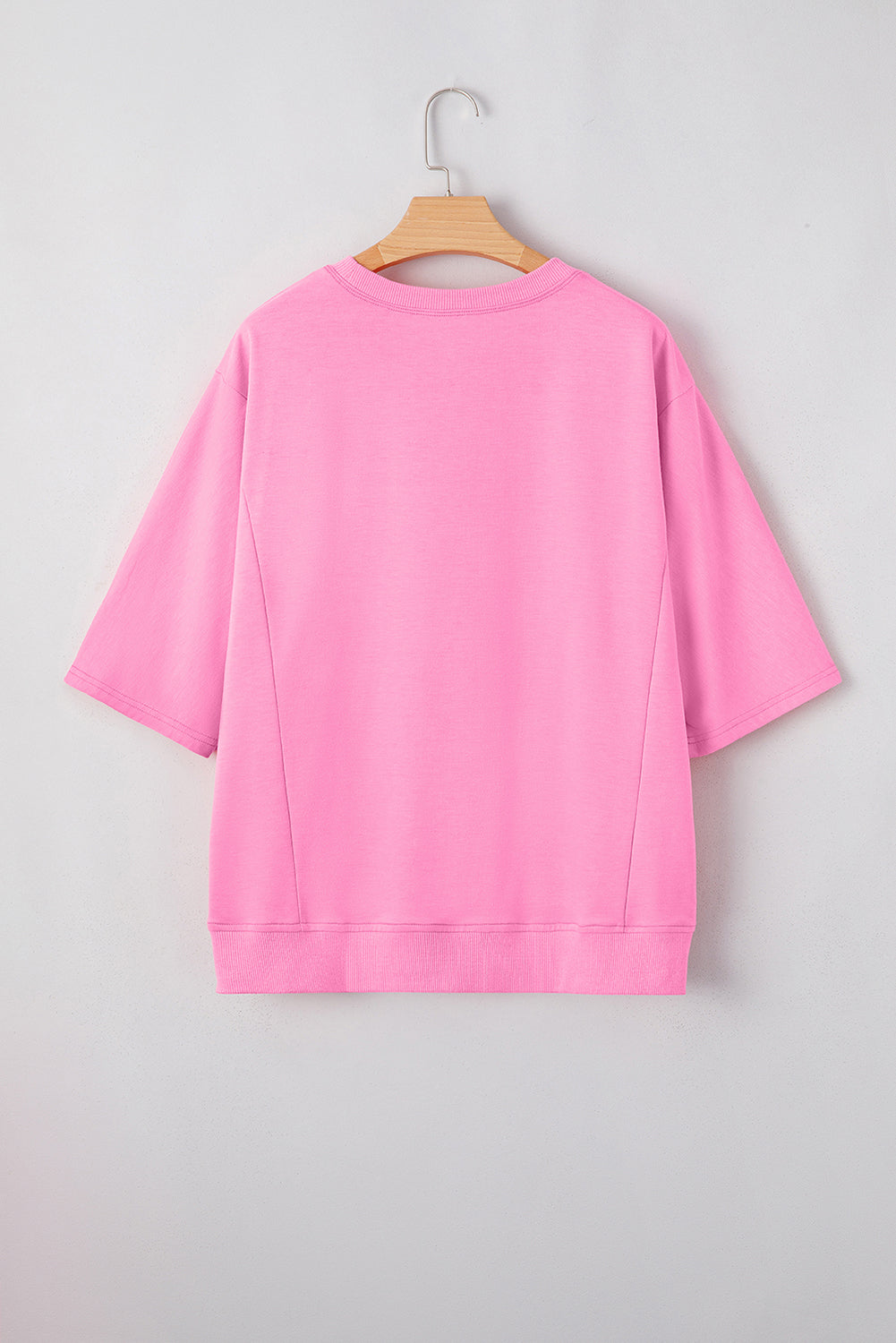 Sachet Pink Floral Patched Half Sleeve Tunic Top