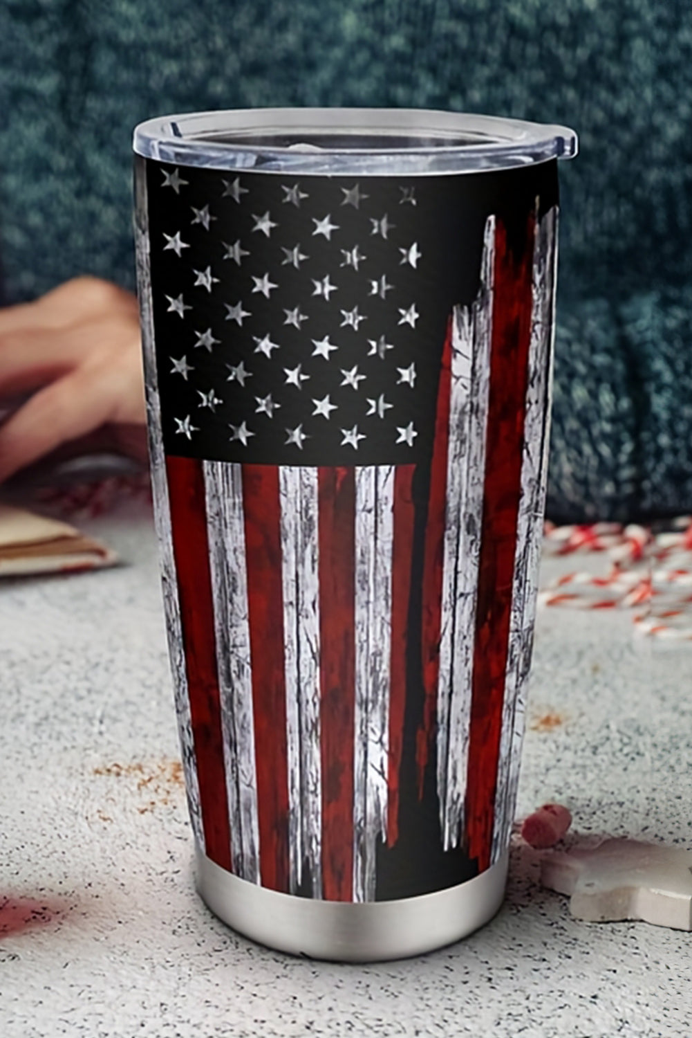 Dirty blue American Flag Stainless Steel Insulated Tumbler 20oz