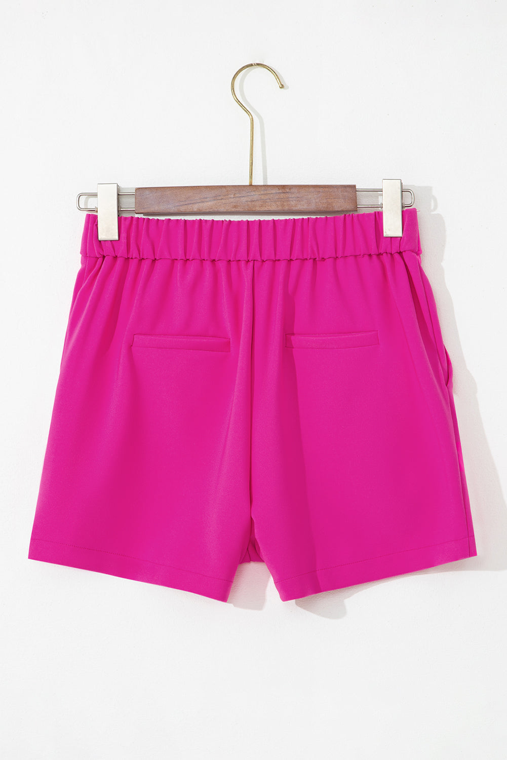 Sachet Pink Half Elastic Waist Casual Pocketed Shorts