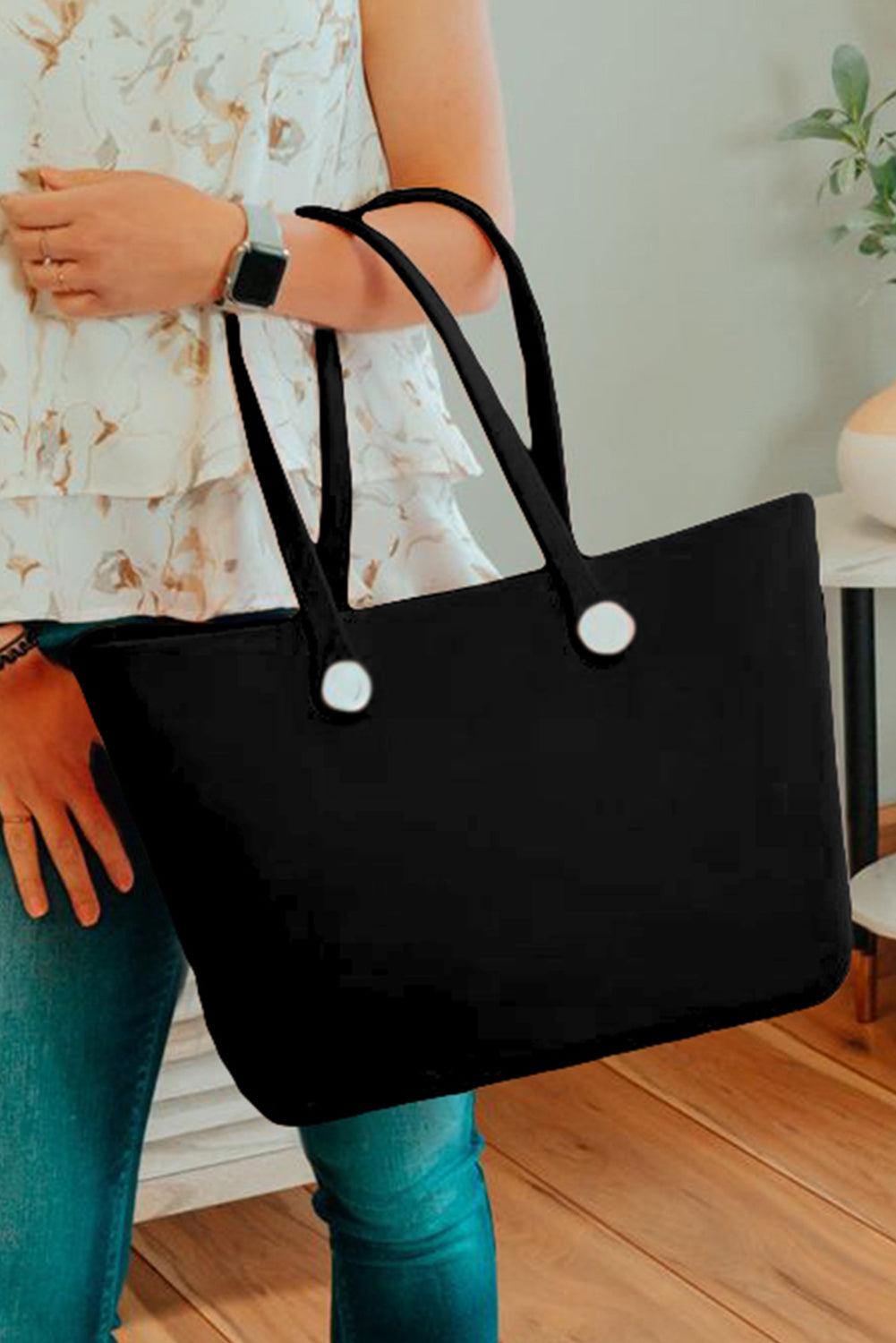 Black Waterproof Self-assembly Detachable Straps EVA Tote Bag