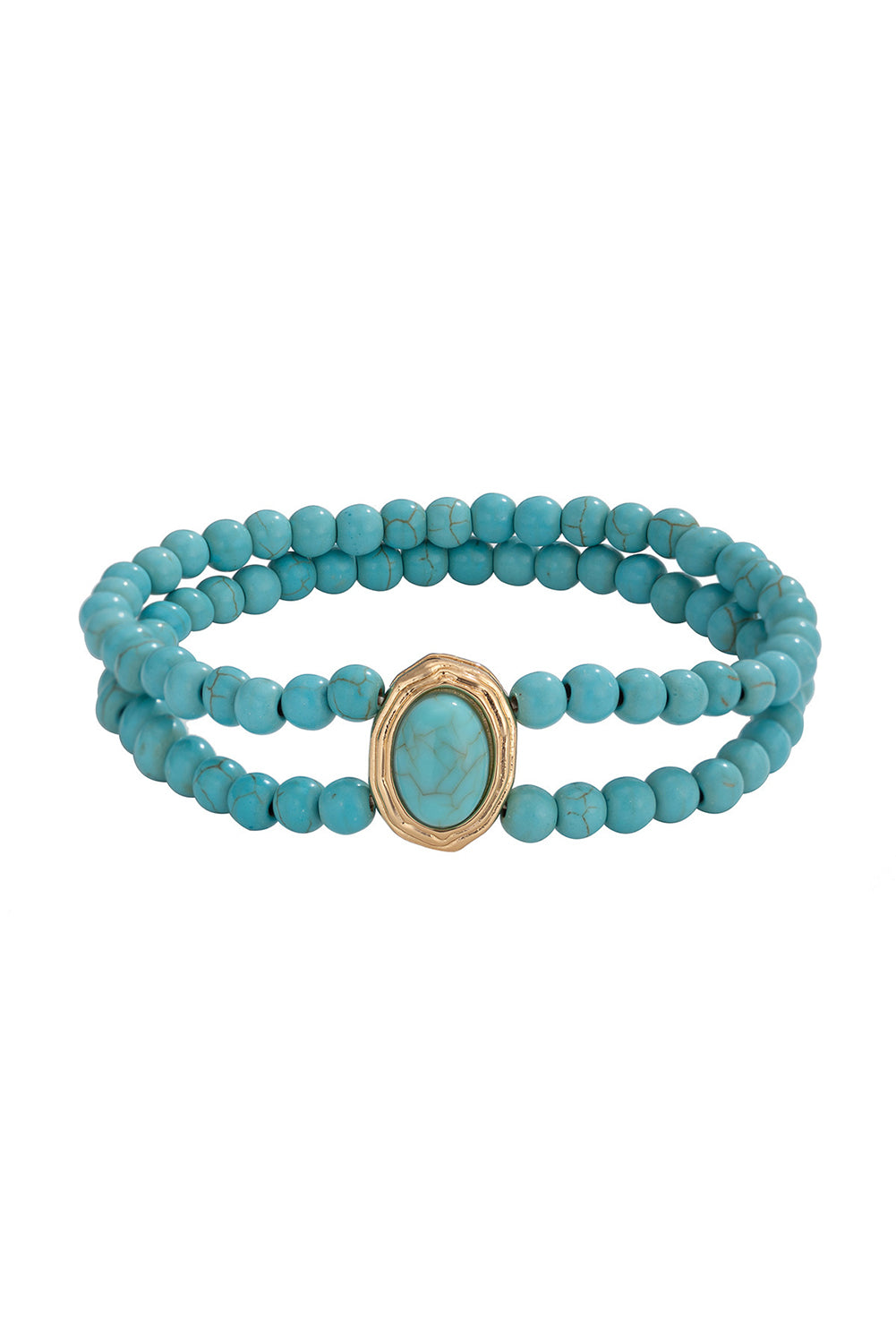 Light Blue Turquoise Beaded Double Layered Anklet
