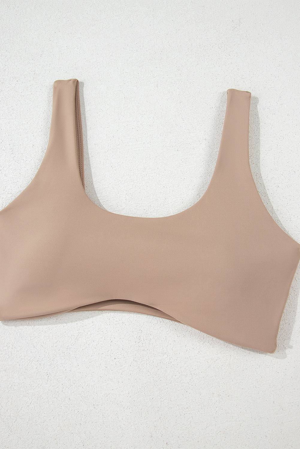 Light French Beige Solid Color Active Bra and High Waist Leggings Workout Set