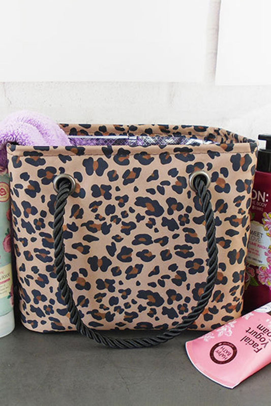 Leopard Waterproof Canvas Toiletry Bag (Slight Color Variations by Batch)
