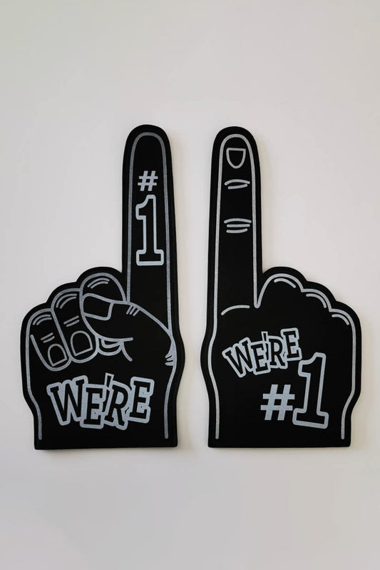 Black WE'RE NO.1 Game Day EVA Foam Cheering Gloves