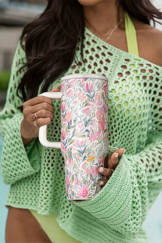 White He Is Risen Flower Print Stainless Steel Tumbler 40oz