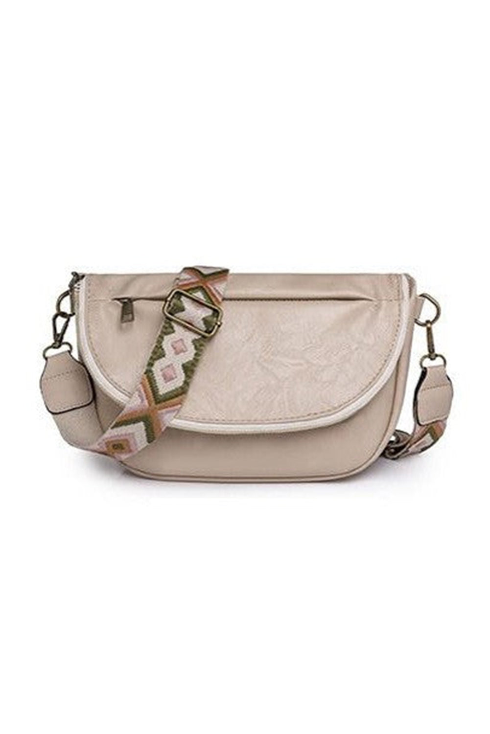 Dark Grey Ethnic Strap Vegan Leather Sling Bag