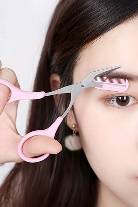 Light Pink 2pcs Eyebrow Trimming Tool Set