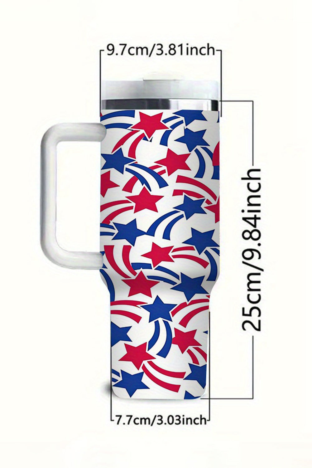White American Stars Print Large Tumbler 40oz