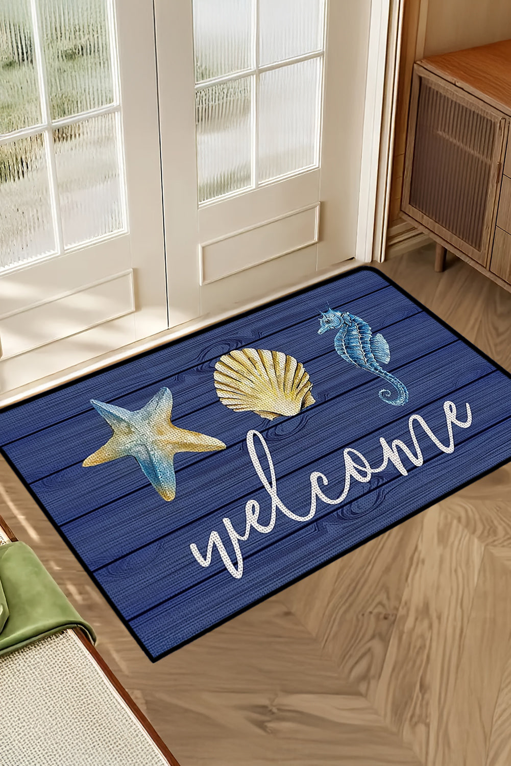 Bluing Welcome Beach Theme Pattern Non Slip Door Mat