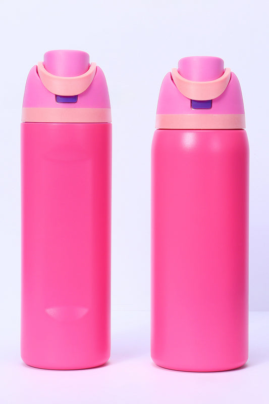 Strawberry Pink Insulated Stainless Steel Tumbler with Carry Loop 16oz