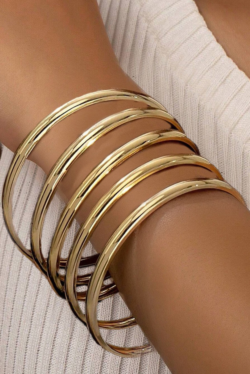 Gold Multi Layer Plated Alloy Bangle Bracelet