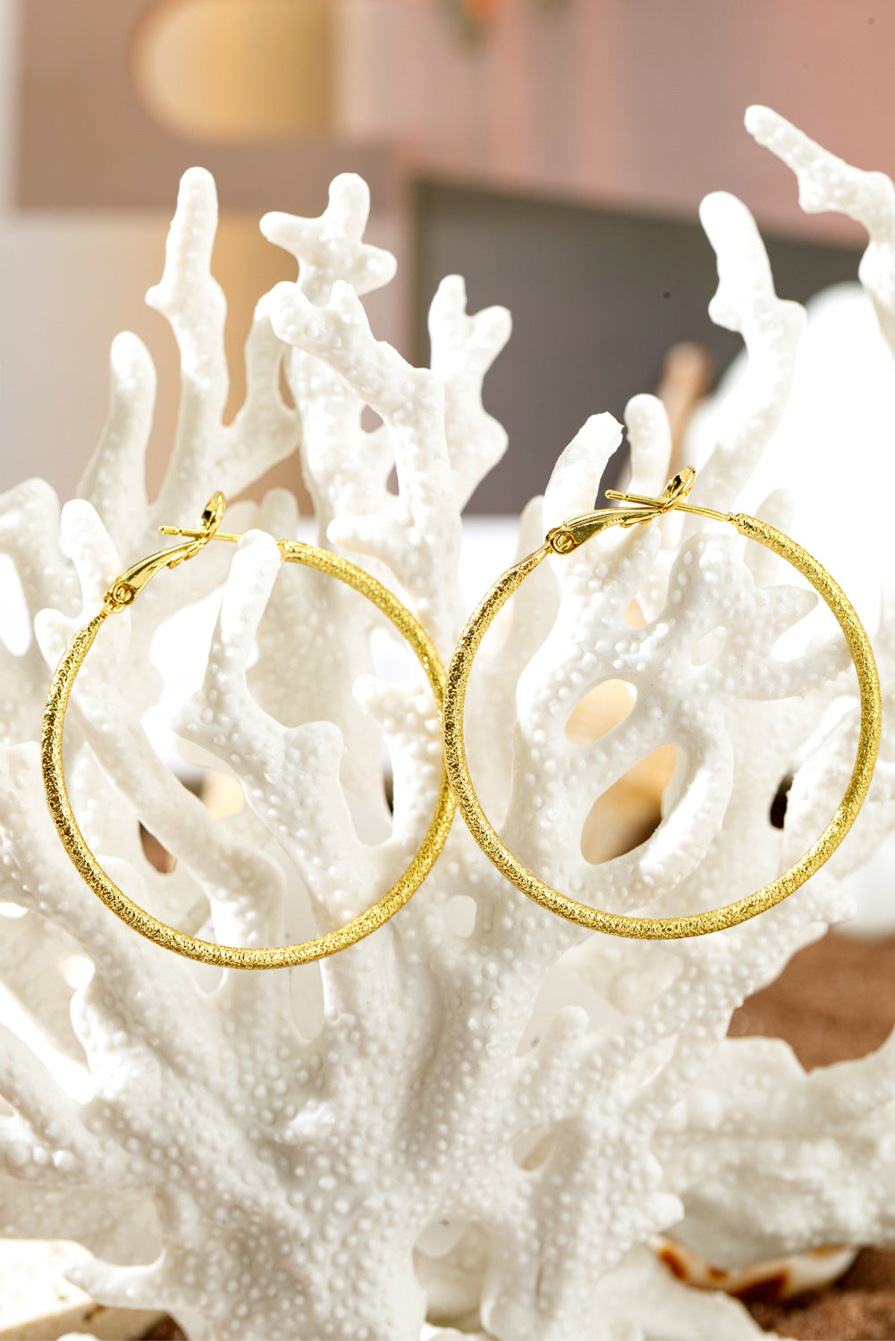 Gold Plated Retro Hoop Earrings