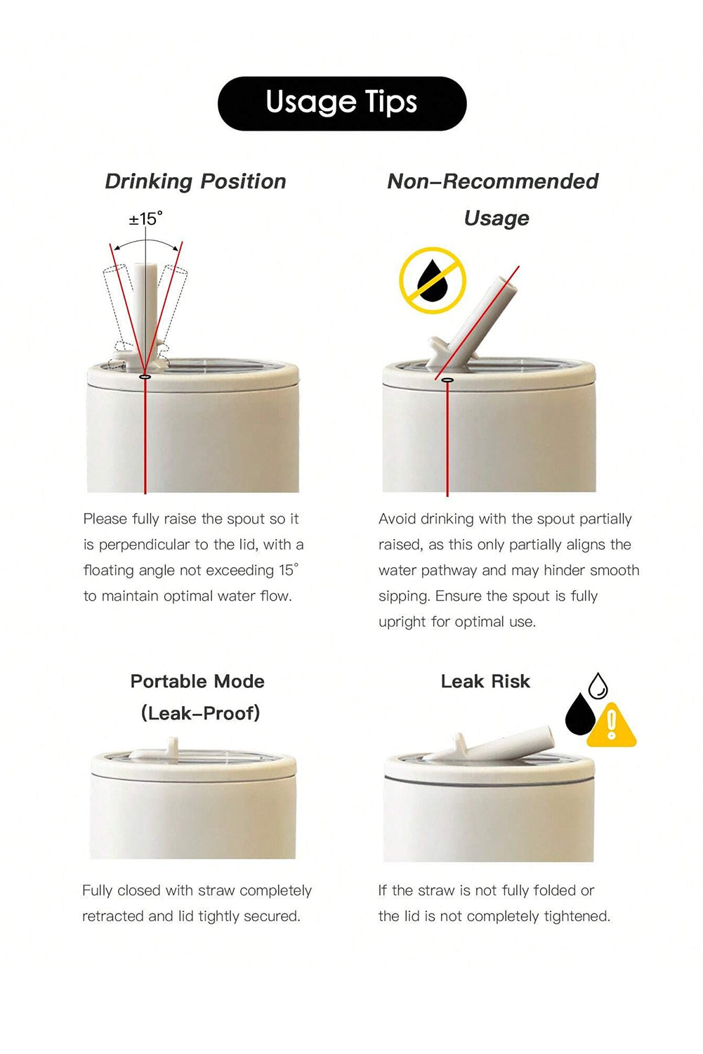 White Flower Print Handle Insulated Large Tumbler 40oz