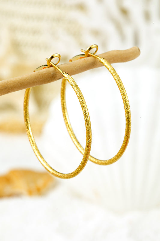 Gold Plated Retro Hoop Earrings