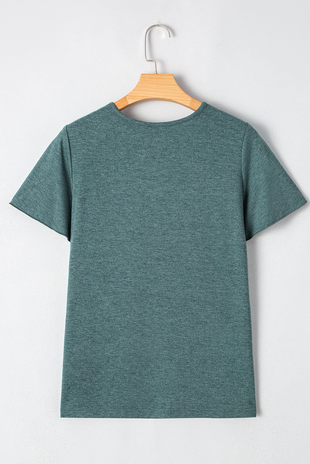 Mist Green Crisscross V Neck Butterfly Sleeve T Shirt