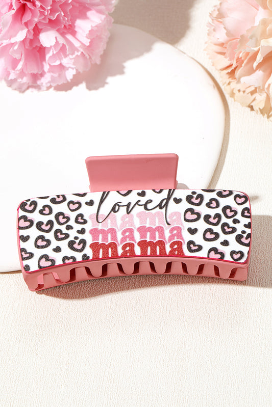Sachet Pink Loved Mama Heart Print Large Hair Claw Clip