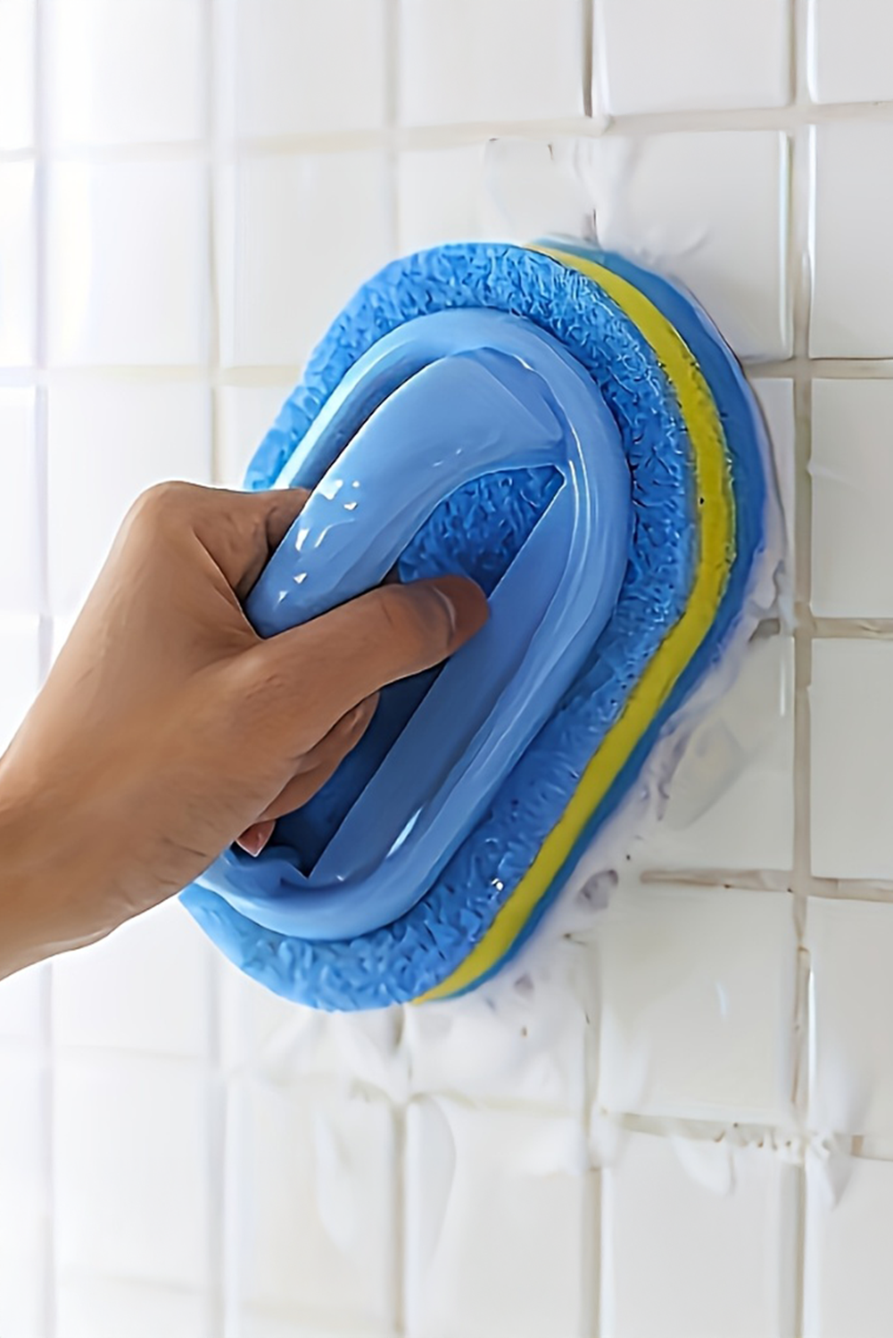 Sky Blue Multifunctional Sponge Clean Brush with Handle