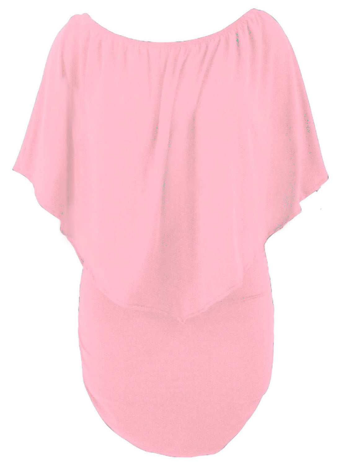 Plus size Dressing Layered Pink Mini Poncho Dress