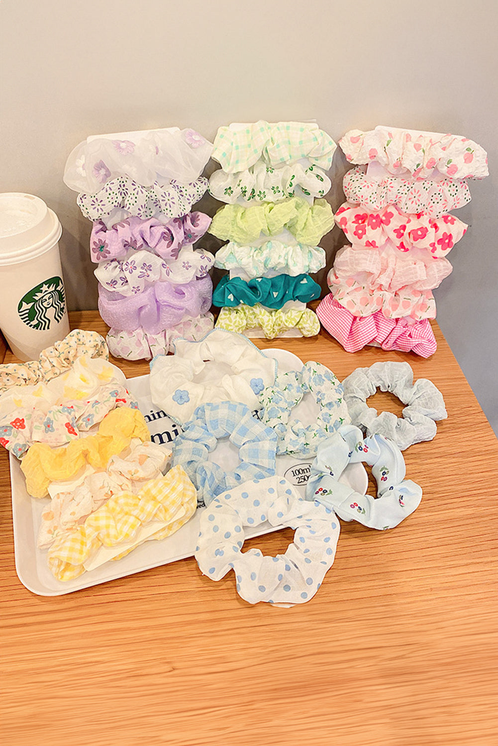 Wisteria 6pcs Floral Print Elastic Scrunchies Hair Accessory