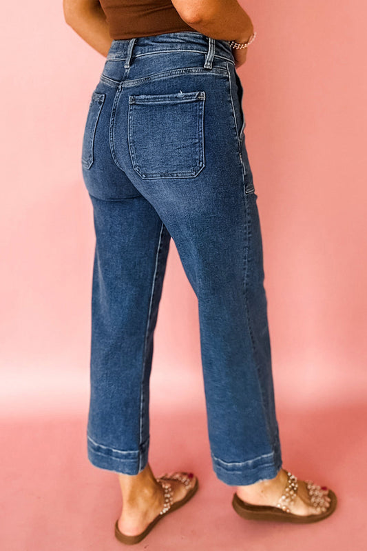 Ashleigh Blue Cropped High Rise Wide Leg Jeans