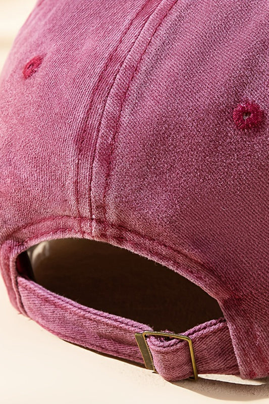 Wild Ginger Coconut Tree Embroidered Mineral Wash Adjustable Baseball Cap