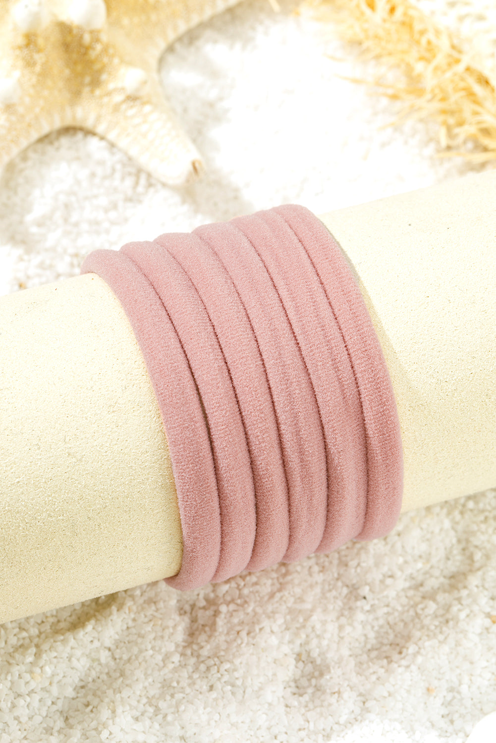 Peach Blossom Solid Color Minimalist Hair Tie Accessory