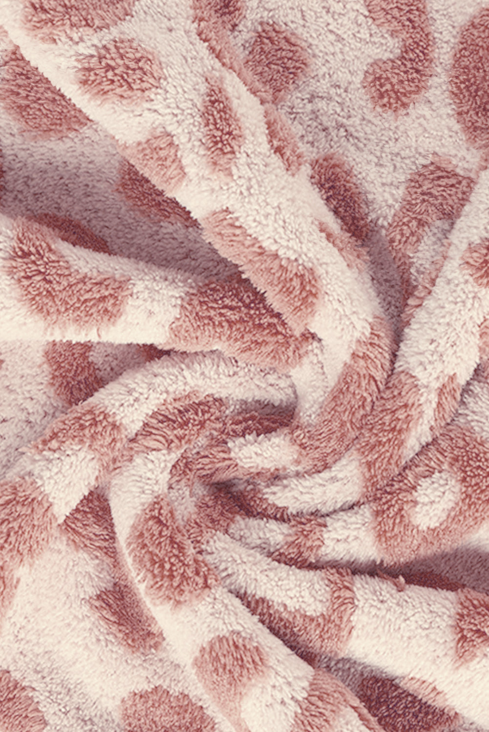 Pink Plush Leopard Pattern Bath Towel
