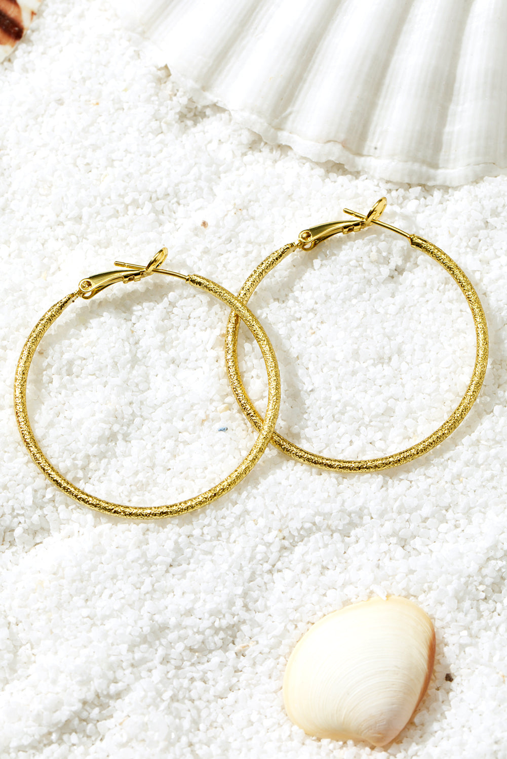 Gold Plated Retro Hoop Earrings