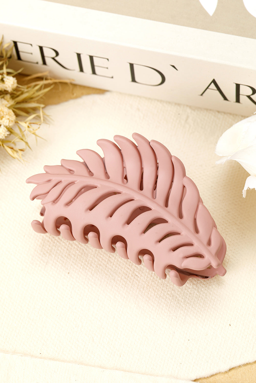 Light Pink Trendy Big Leaf Hair Claw Clip