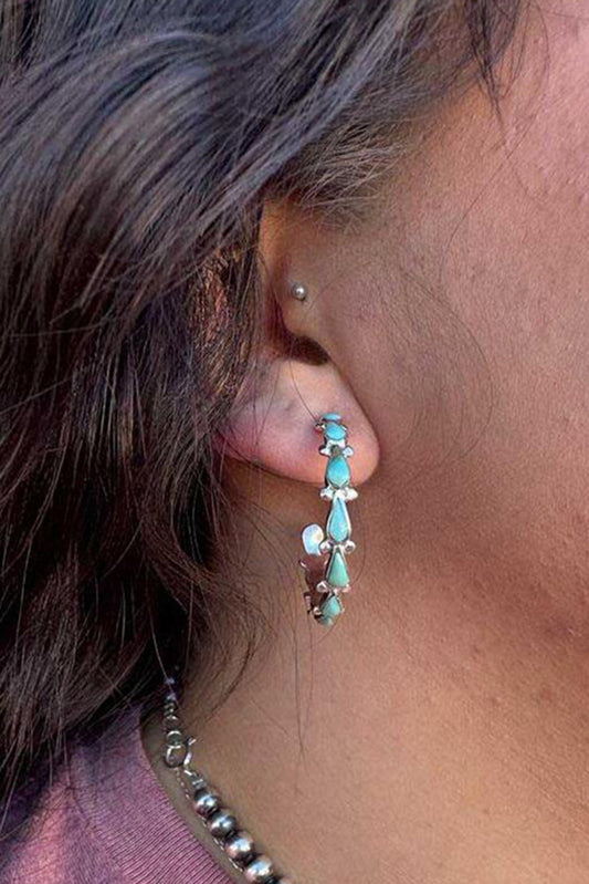 Turquoise Boho Turquoise Decor C-shape Stud Earrings