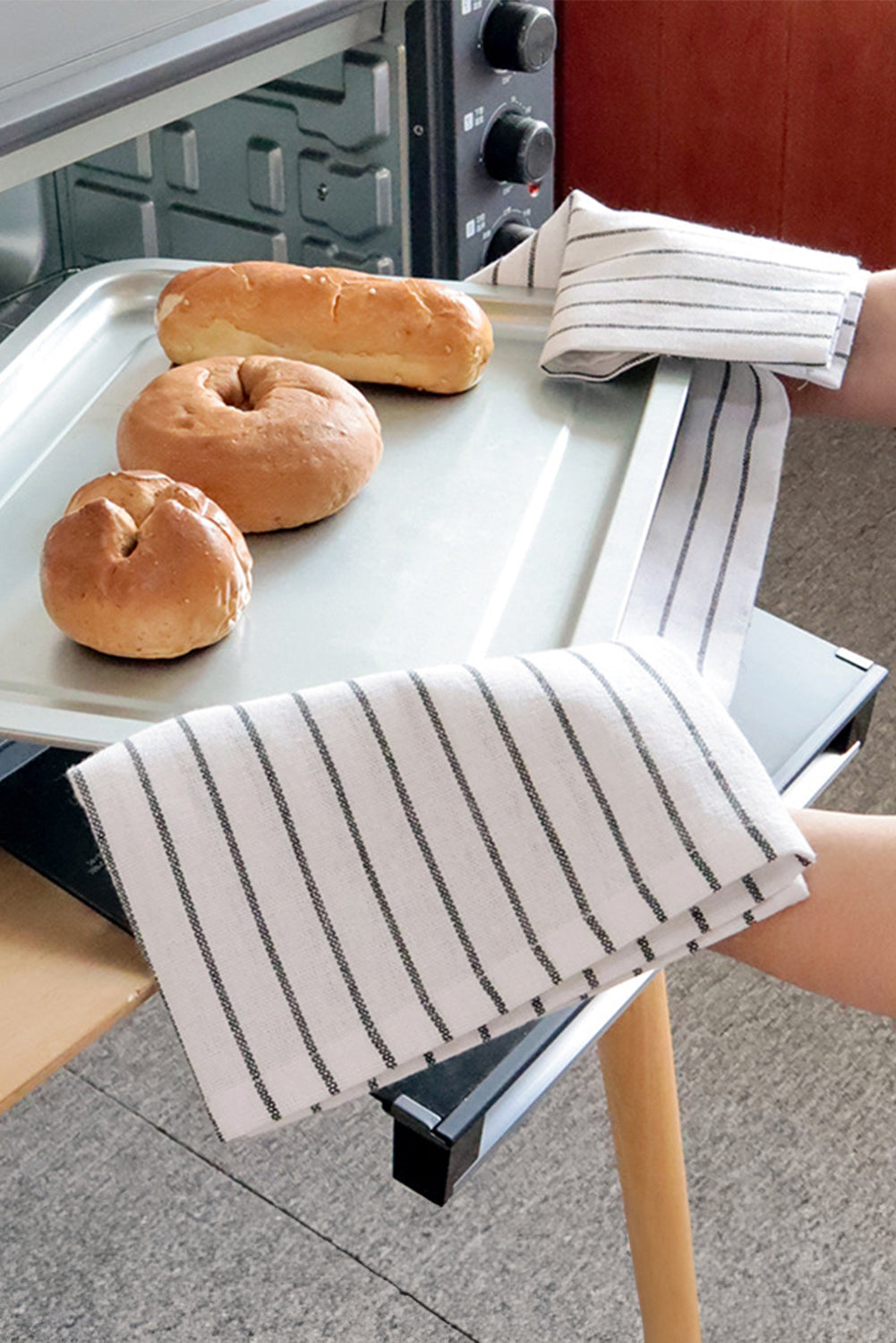 White Plaid Multifunctional Cotton Kitchen Decor Dishes Towel