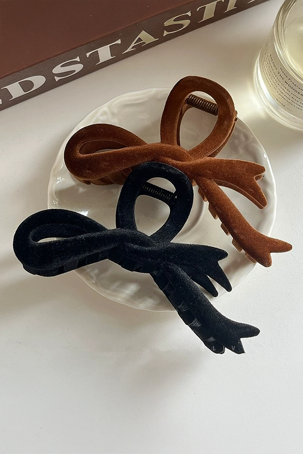 Black Bow Knot Velvet Large Hair Clip
