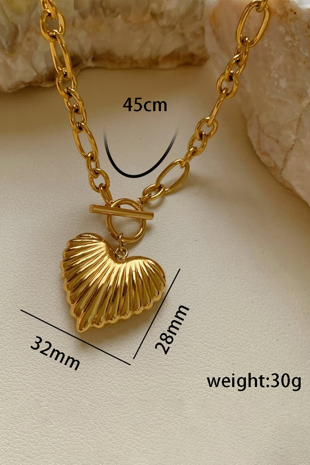 Gold Plated Chunky Heart Bohemian Necklace