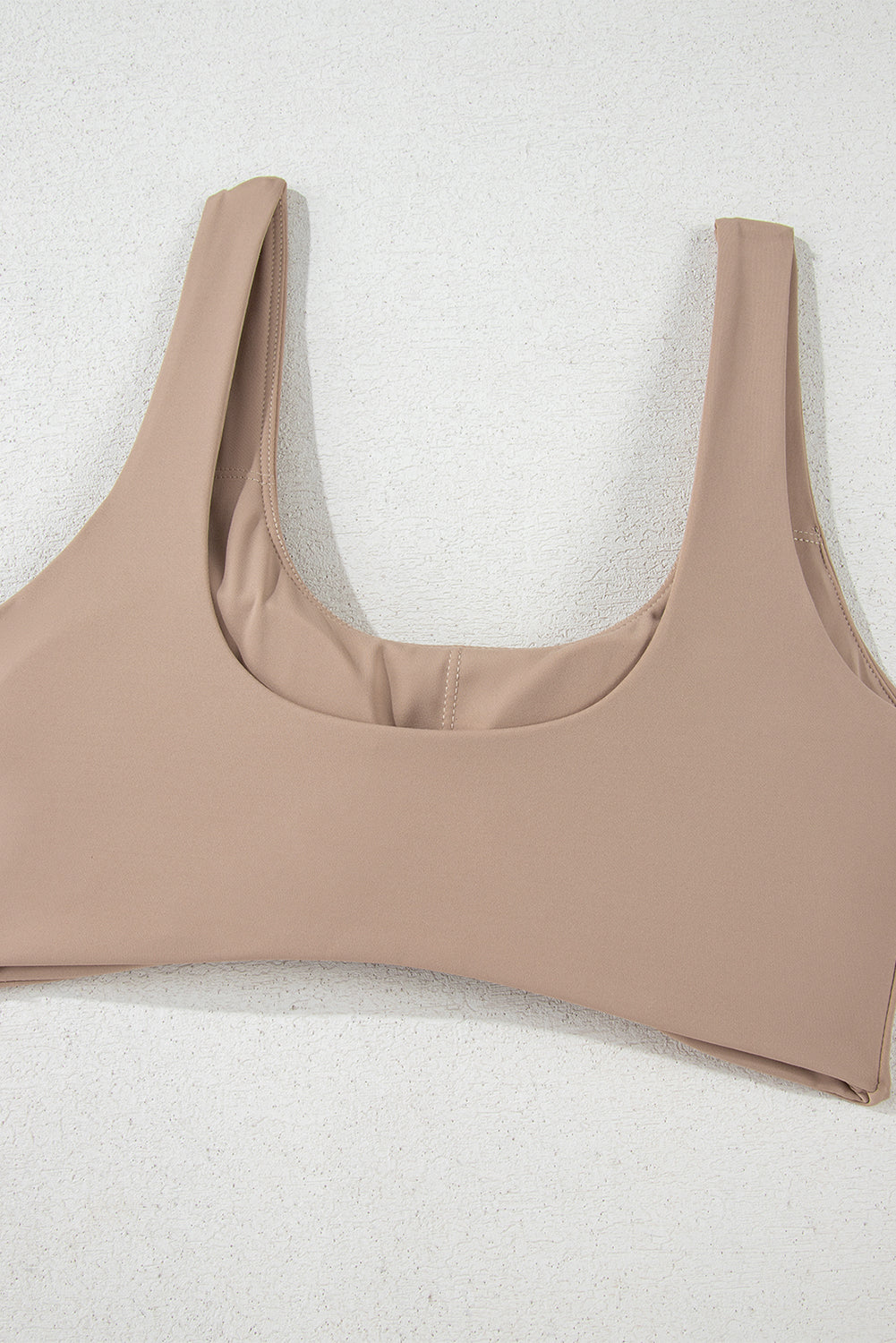 Light French Beige Solid Color Active Bra and High Waist Leggings Workout Set