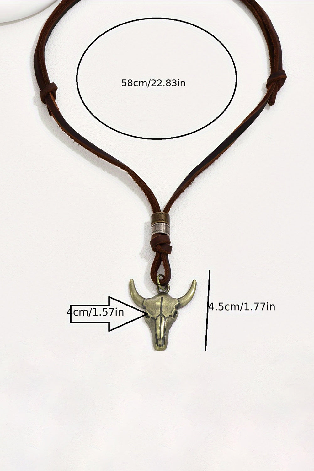 Coffee Western Steer Head Pendant Necklace