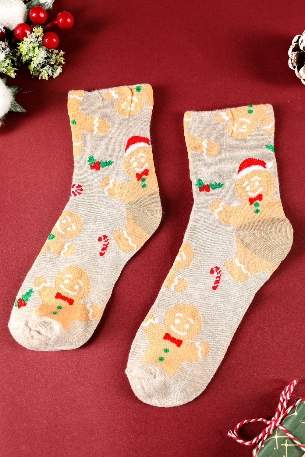 Parchment Christmas Gingerbread Man Socks